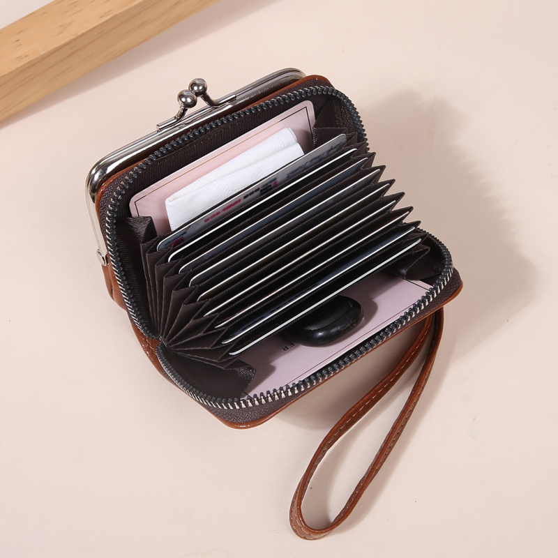 Red Women's Wallet Retro Zero Wallet Large Capacity card slot Bag Women's Small Wallet Handbag organ bag