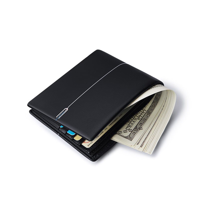 Wallet men's short horizontal wallet business cowhide wallet business wallet bank card card bag coin purse multi-function