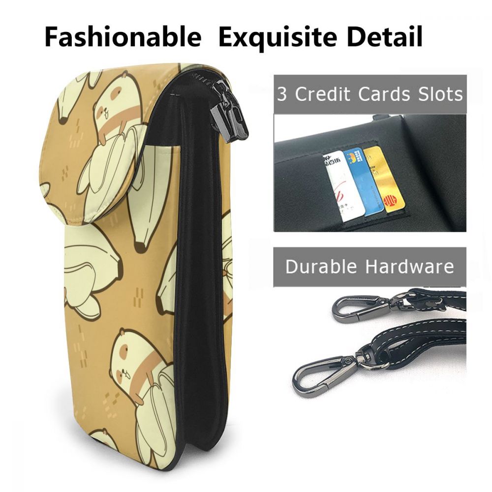 Funny Banana Pattern Small PU Leather Crossbody Bags For Women Zipper Designer Lady Travel Shoulder Messenger Handbags Hasp