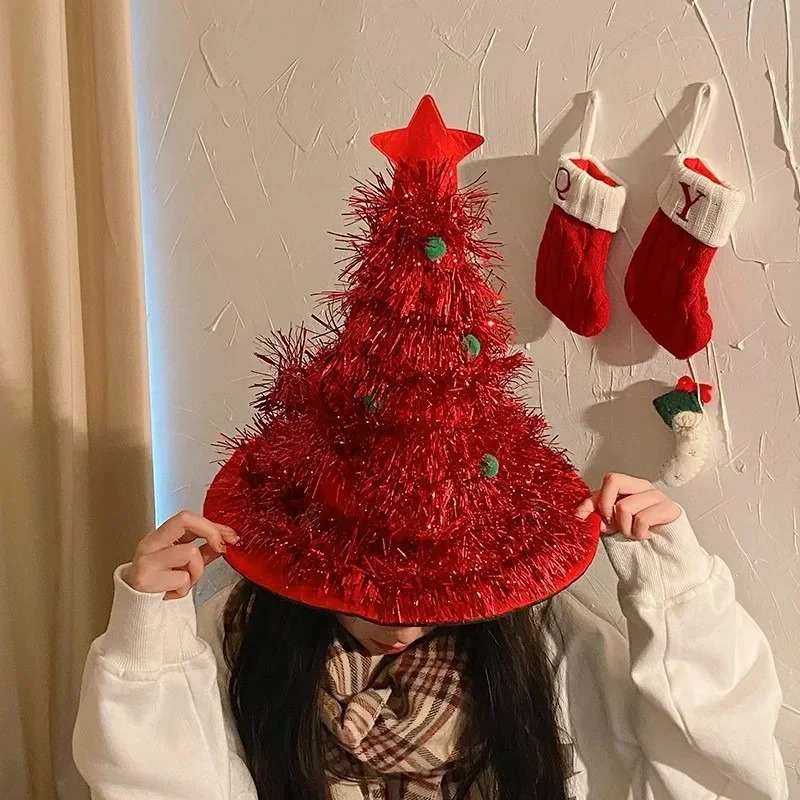 Christmas Decoration Hat Holiday Party Adult and rens Clothing Headwear Pos Props Scalp Wool Strips Christmas Hat 241106