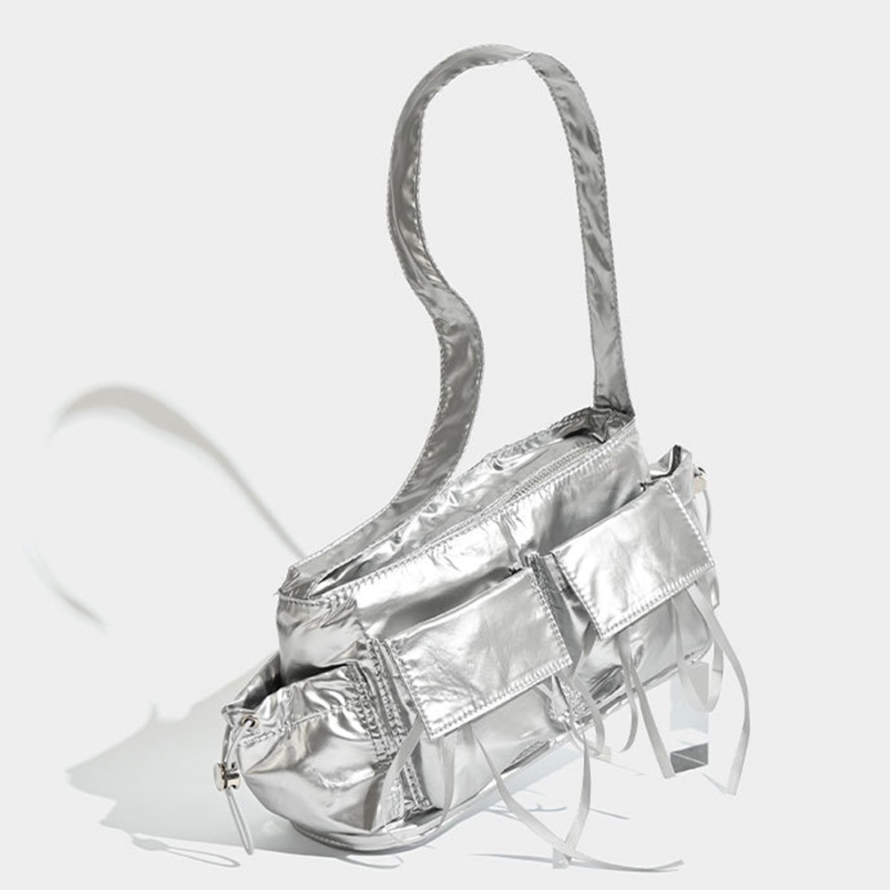 Women Korean Bow Underarm Bag Fashion Shoulder Bag Simple Tote Handbag Multi Pockets Large Capacity for Outdoor Travel Bolsos