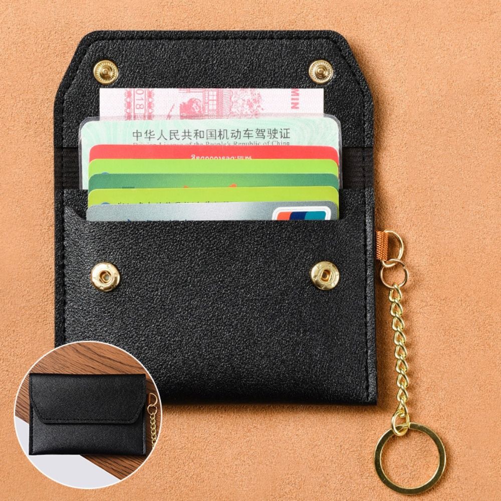 Multi-card Slot Solid Color Portable Leather Card Case Bank Card Credit Card ID Bus Card Holder Travel Card Organizer
