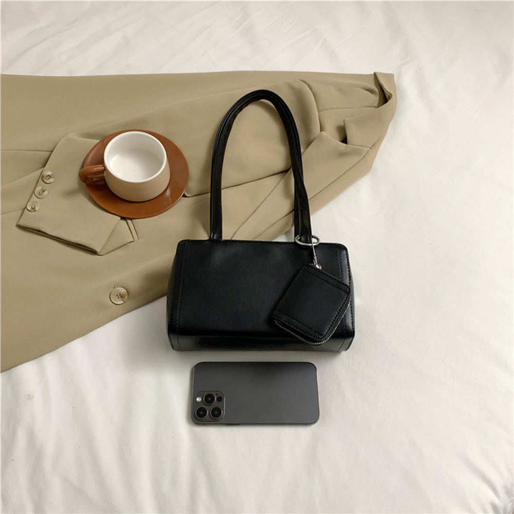 Women Fashion Shoulder Bag PU Leather Casual Grocery Bag Large Capacity Simple Tote Handbag Commute Bag with Matching Clutch Set