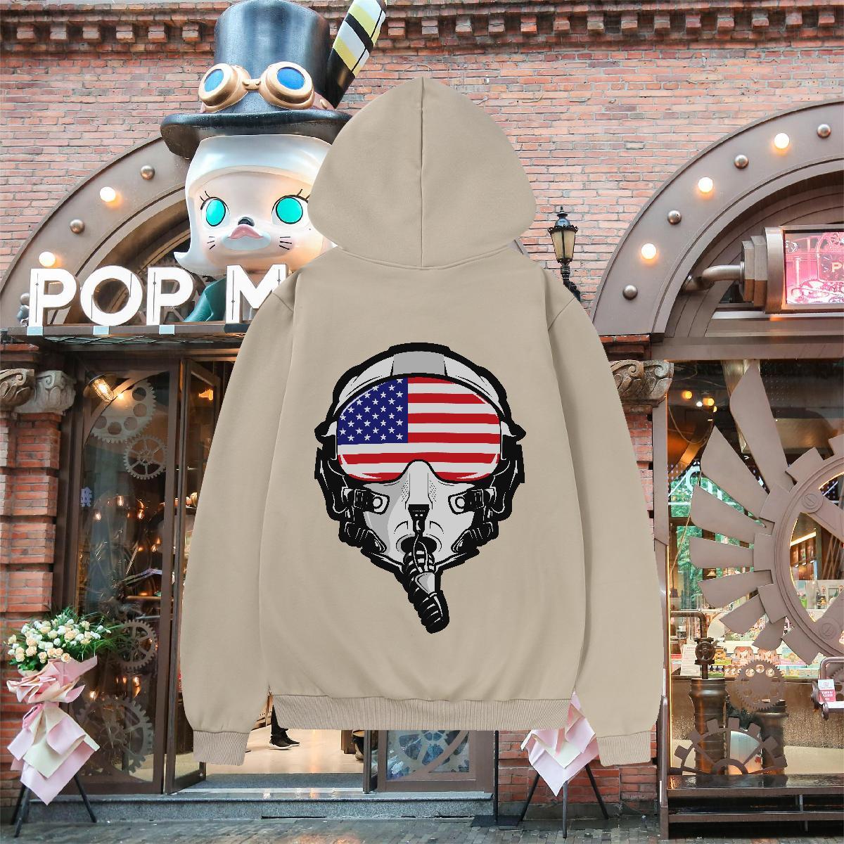 Casual New Men Sweatshirt hoodie Hooded Collar Loose Fit Couples Hoodie DIY Printed Clothes Casual Daily Wear Thick Fleece