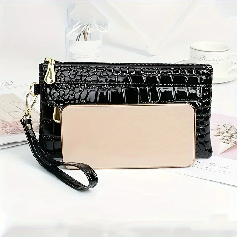 Purse PU Leather Textured Wristlet Wallet