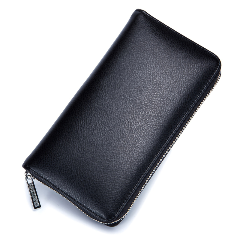 Men PU Leather Wallet Cowhide Short Wallet Black Zipper Coin Pocket Slim Card Holder Male Money Driving License Bag 2024