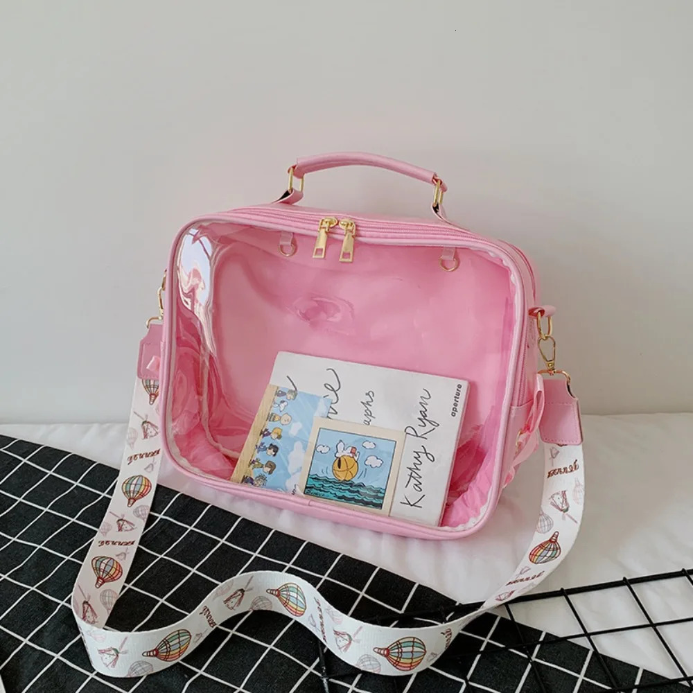 Transparent jelly bag convenient PVC PU high-capacity shoulder bag backpack 241106