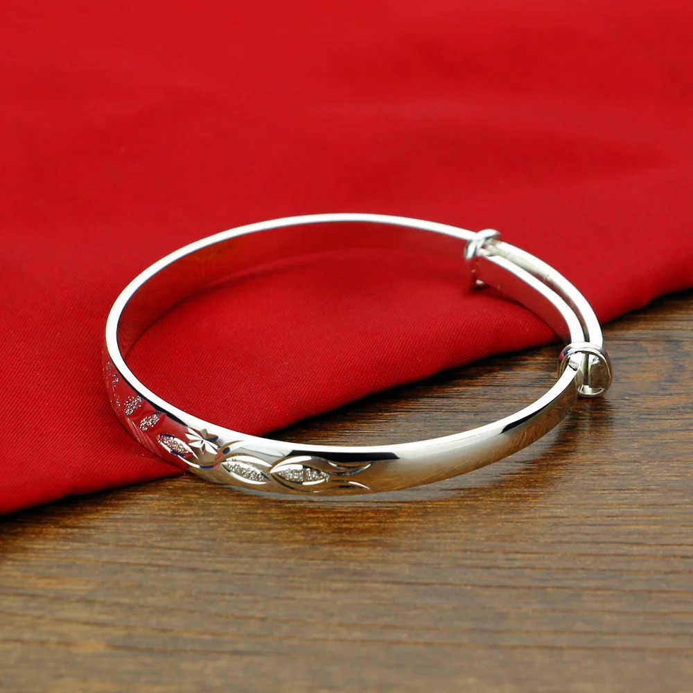 Womens 925 Silver Bracelet Bohemian Pattern Carving Bracelet Free Adjustment Exquisite Jewelry Pure Silver Bracelet Gift 241107