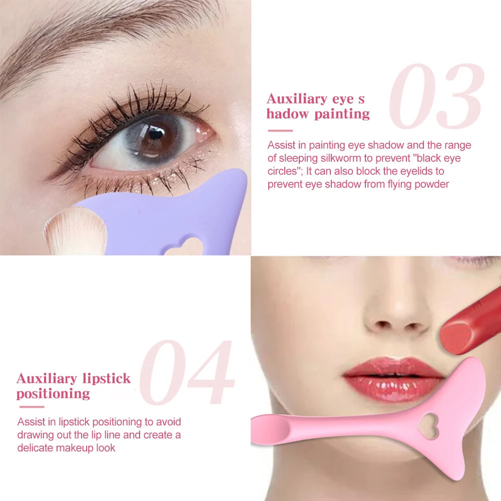Two face cream stickers template eyelash makeup soft silicone portable professional eyeliner template eye black shield auxiliary tools 241107