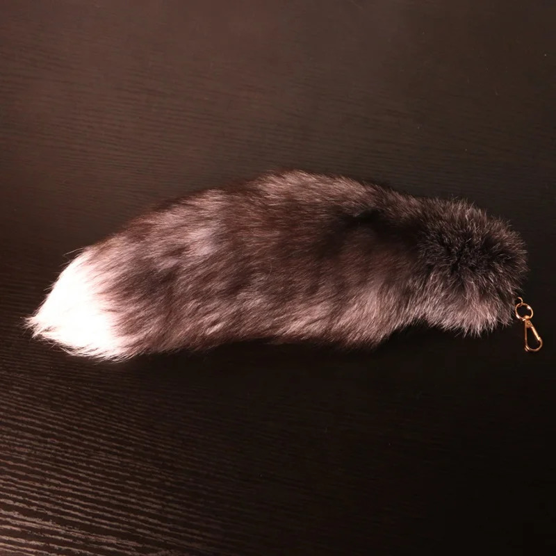 Fashion Wolf Fox Tail Fur Keychain Neutral Puff Pendant Car Keyholder Cute Keychain Charm Package Accessories Gifts 241107