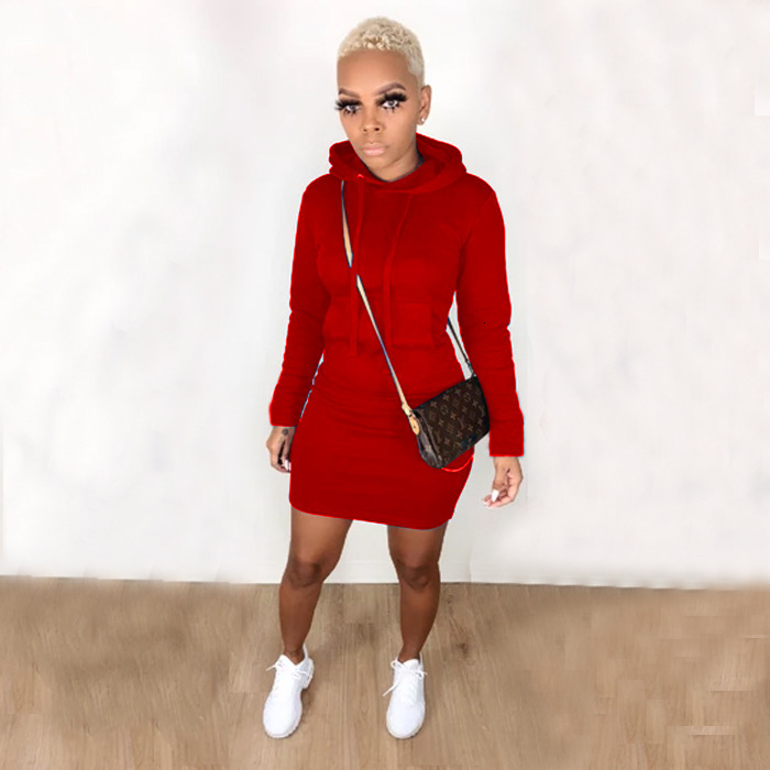 New Designer Women's Veet Autumn/Winter Fashion Casual Hoodie Dress Trendy Hoodie