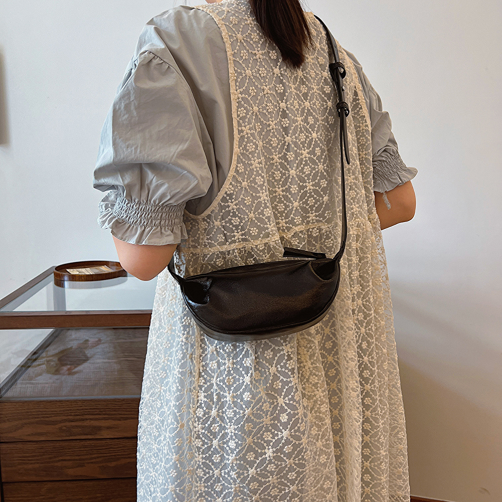 Fashion Black Dumpling Bag PU Trendy Women's Crossbody Bag 2024 New Hobo Bag Vintage Premium Sense Sling Bag Casual Shoulder Bag