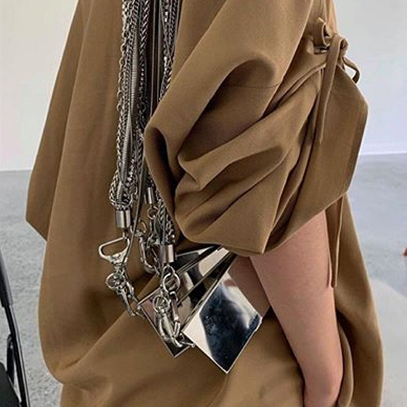 Mini purse Metal Decorative Chain Wallet Mini Bag Necklace Women Crossbody Bags Female Removable Chain Shoulder Strap Clutch Bag