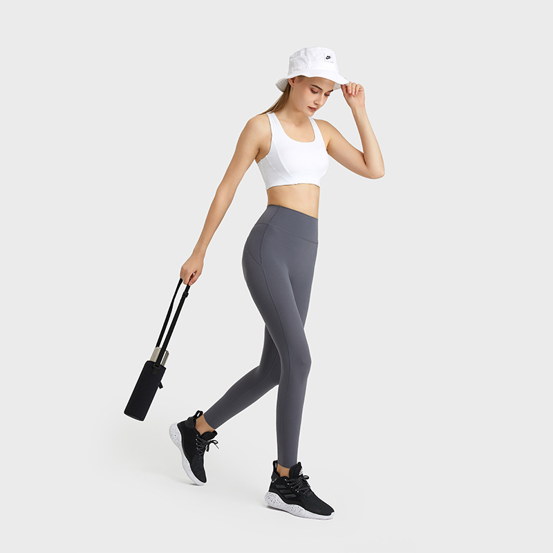 Brand designer high waisted tight pants without T yoga solid color tight pants elastic women's sports pants nude carnival pants hip lifting class