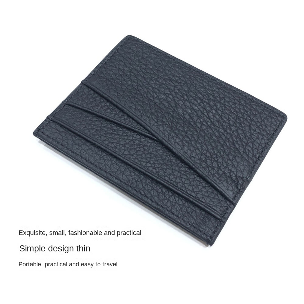 Luxury Genuine Leather Card Holder Fashion Thin Soft Thin Card Holder Slim Oil Edge Inclined Card Slot Bag