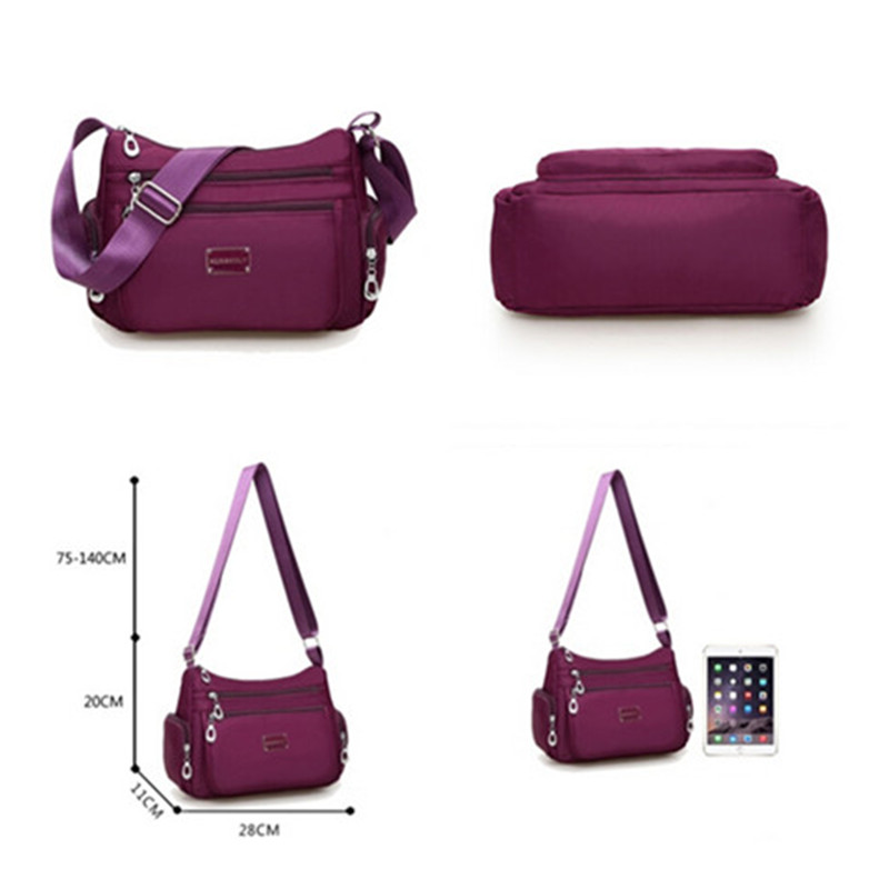 Fashion Women's Shoulder Messenger BagsWaterproof Nylon Oxford Crossbody Bag Handbags Brand Large Capacity Travel Bags Purse
