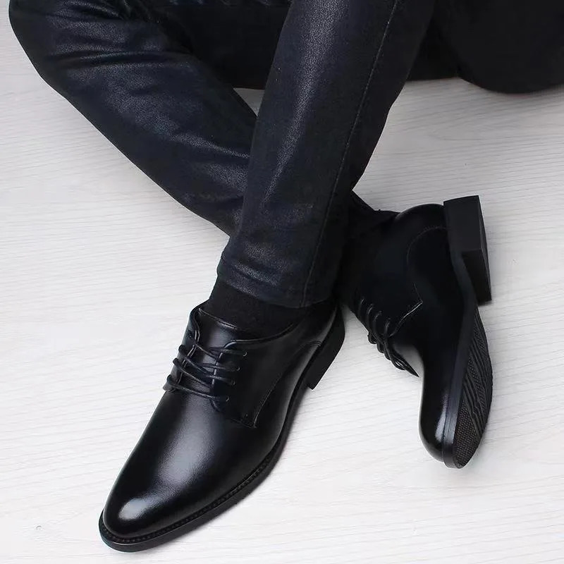 Spring and Autumn British Casual Business Formal Leather Shoes Men Shoes Heightening Single Shoes Casual Shoes Suit 241211