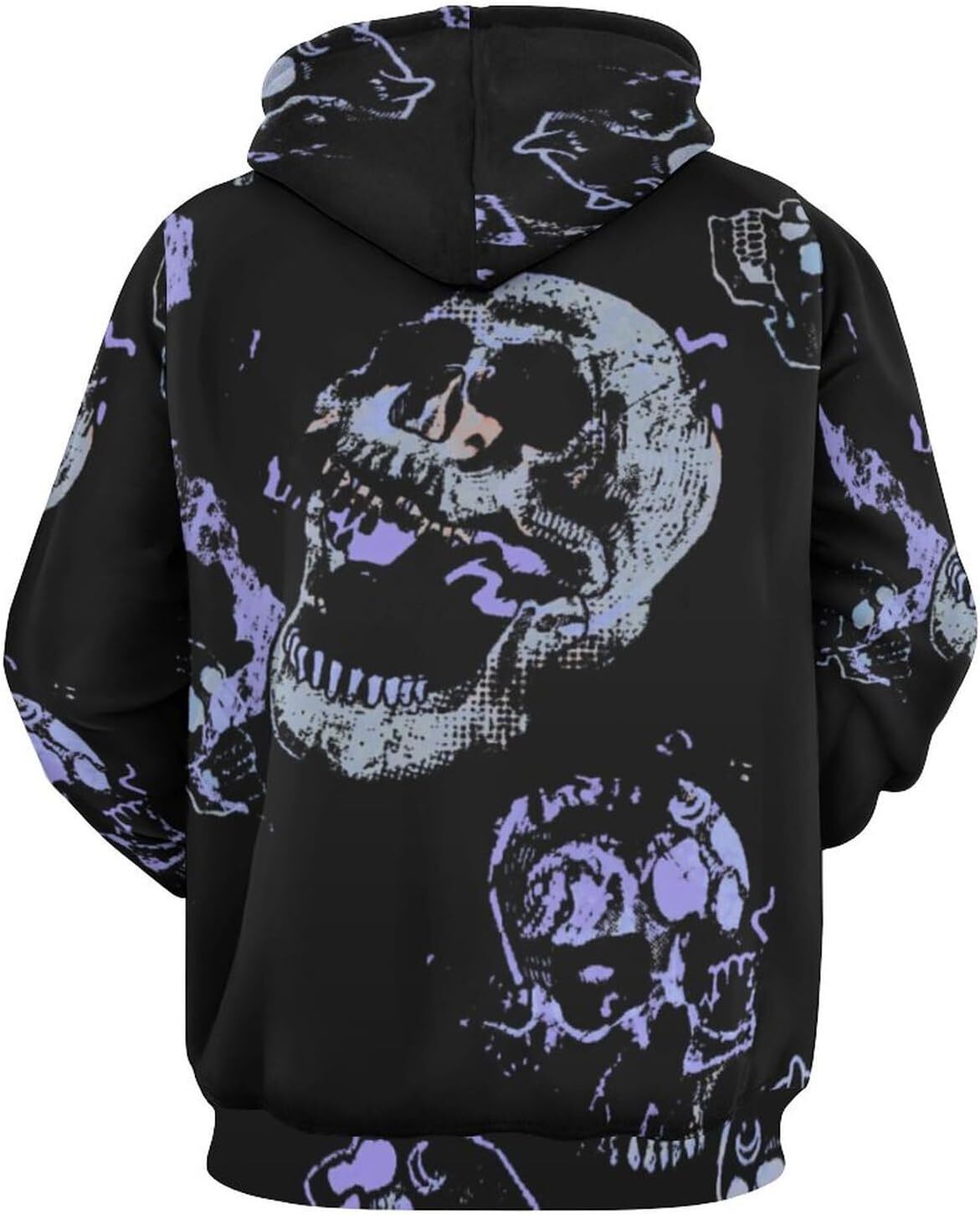 Hoodie for Mens Womens Unisex Skull hoodie Novelty skull graphic sweatshirt Long sleeve pocket pullover Graphic Hoodies sweatshirt Trendy black skull 