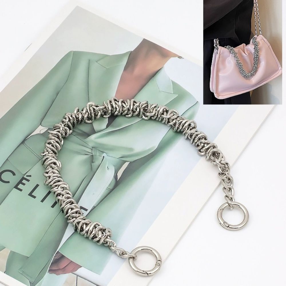Exquisite Irregular Handbag Chain Metal Handle For Shoulder Bag Replacement Bag Parts Women Bag Accessories 35CM Short Bag Strap