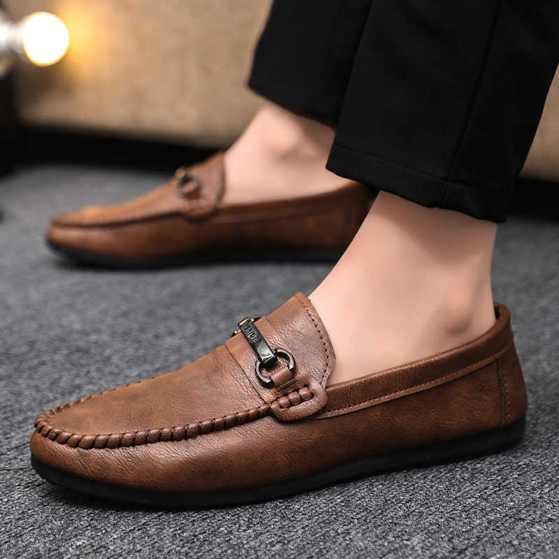 CMM Low Cut Mens Soft Soled Shoes One Foot Loafers Durable and Trendy Handmade High End British Business Lazy Leather Shoes