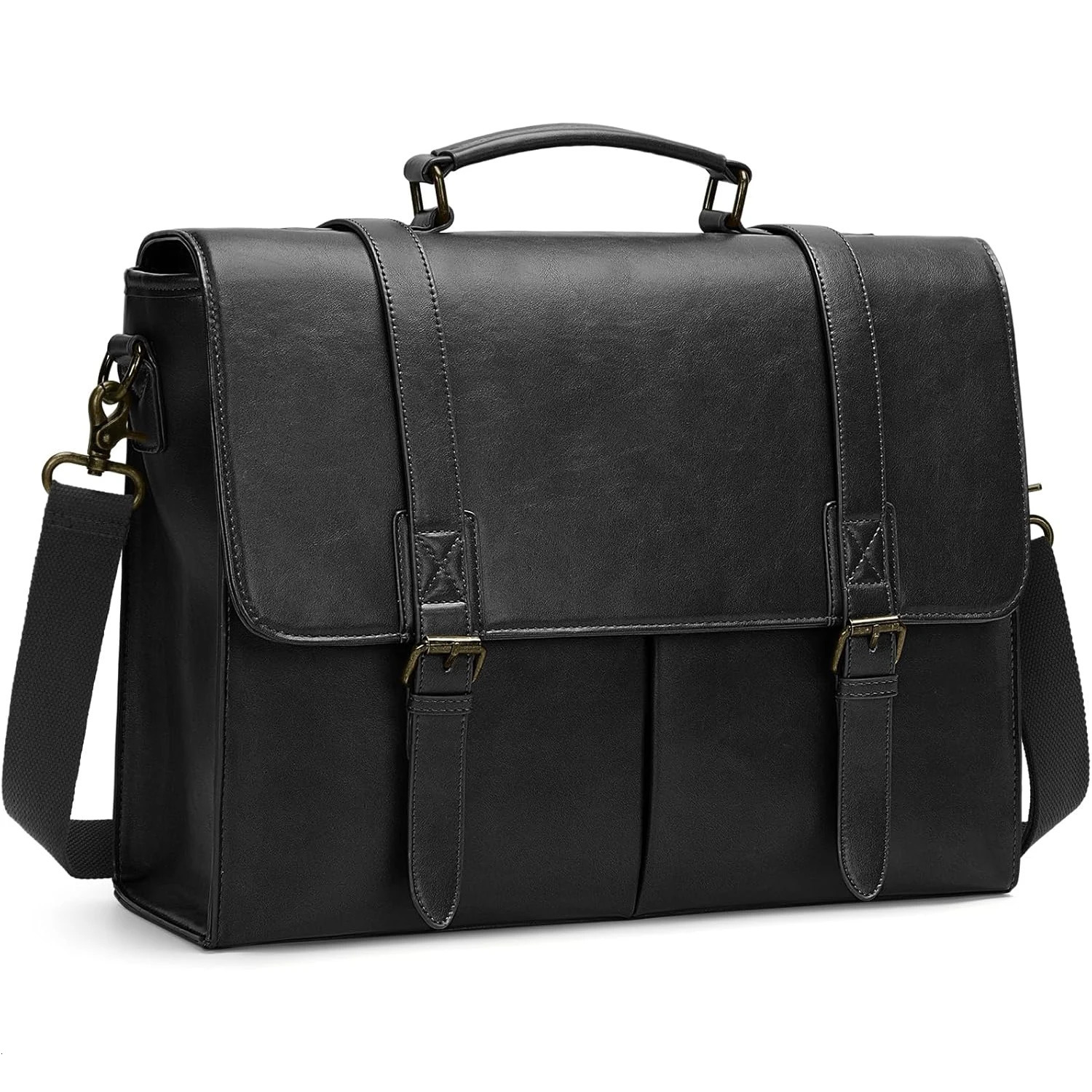 RAINSMORE Vintage Men Messenger Bag Waterproof Leather Briefcase Laptop Large Capacity Satchel Business College Shoulder 241106