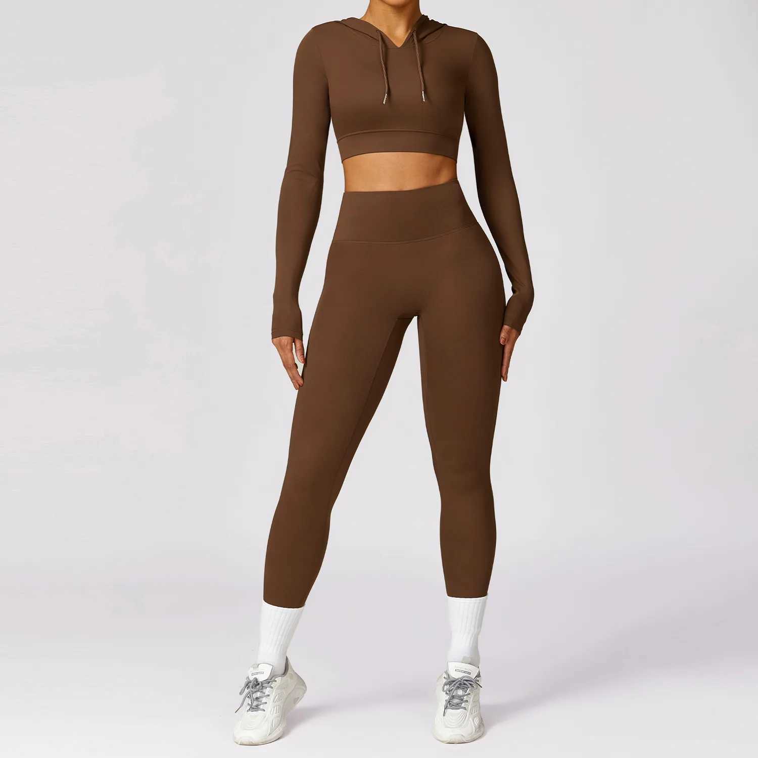 Women's Tracksuits 2pcs Seamless Yoga Set Gym Clothes Sportswear Yoga Suit For Women Tracksuit Fitness Long Sleeve Crop Top Sports Bra Gym Leggin