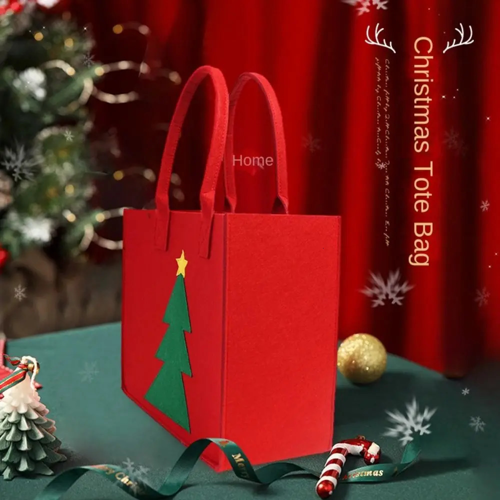felt handbag Christmas tree cartoon handbag large capacity candy bag 241107