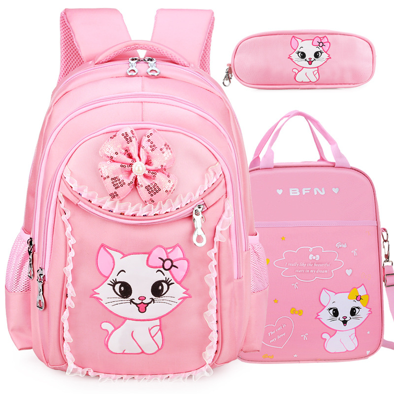 Schoolbag package for girls new breathable wear-resistant load-reducing primary school girls Korean version of cute princess bac