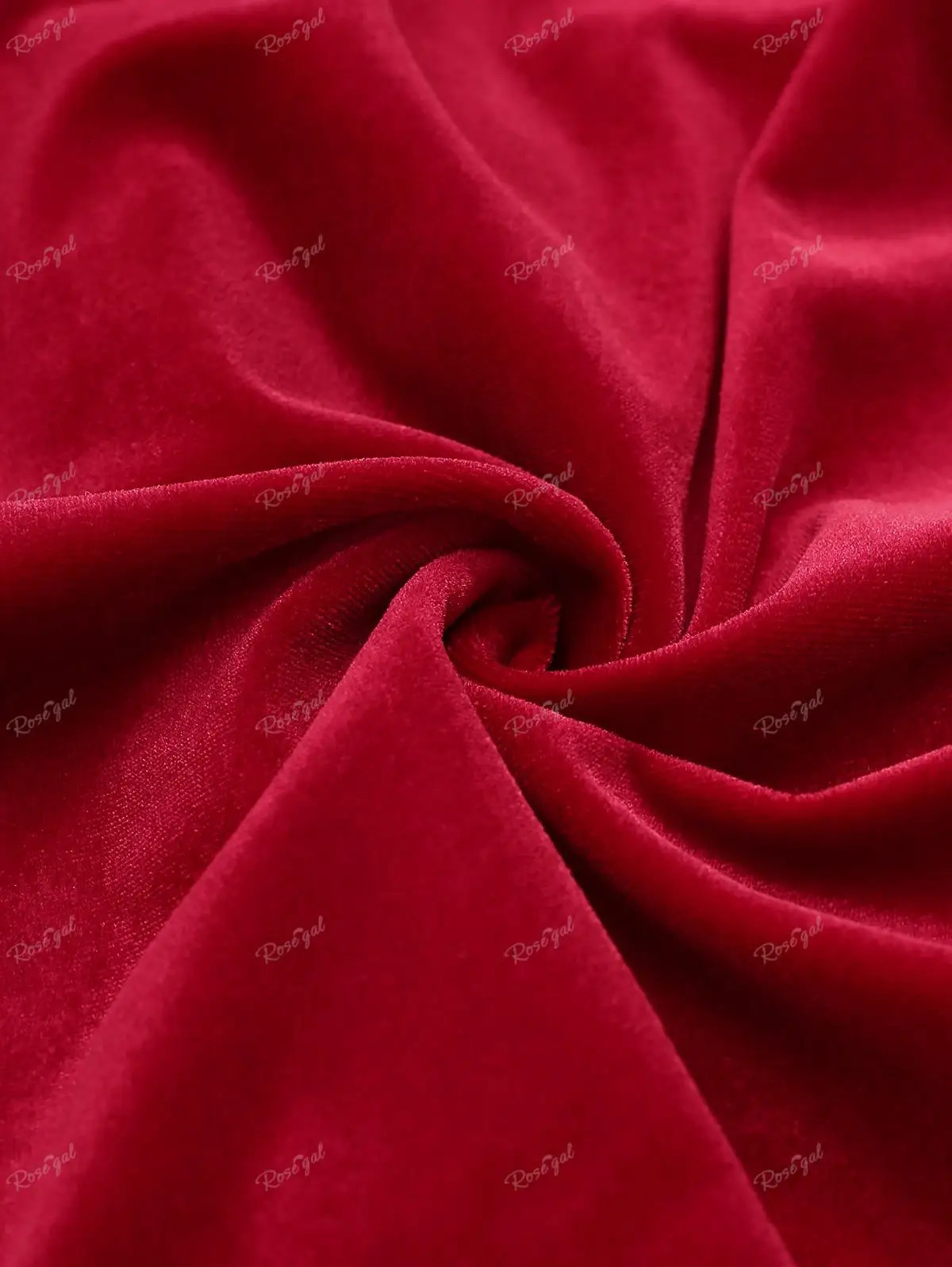 ROSEGAL Plus Size Fur Trim Velvet Dess With Belt Christmas Women Dresses Female Casual Colorblock Midi Dress 241107