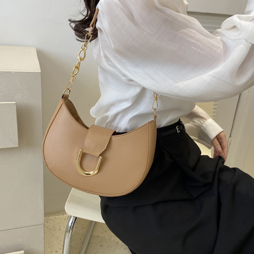 PU Leather Fashion Designer Crossbody Bags For Women Travel Shoulder Bags Cute Half Crescent Handbags and Purse Armpit Hobo Bag