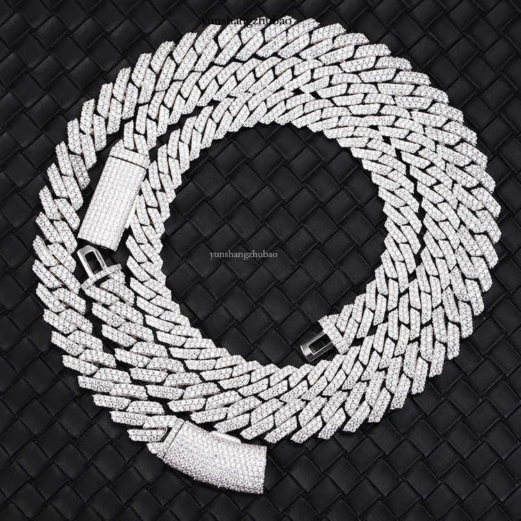 pass test 8-14mm fashion wide GRA moissanite dia gold Sterg Sier cuban k chain for Men Hip Hop necklace Free delivery to your doorstep