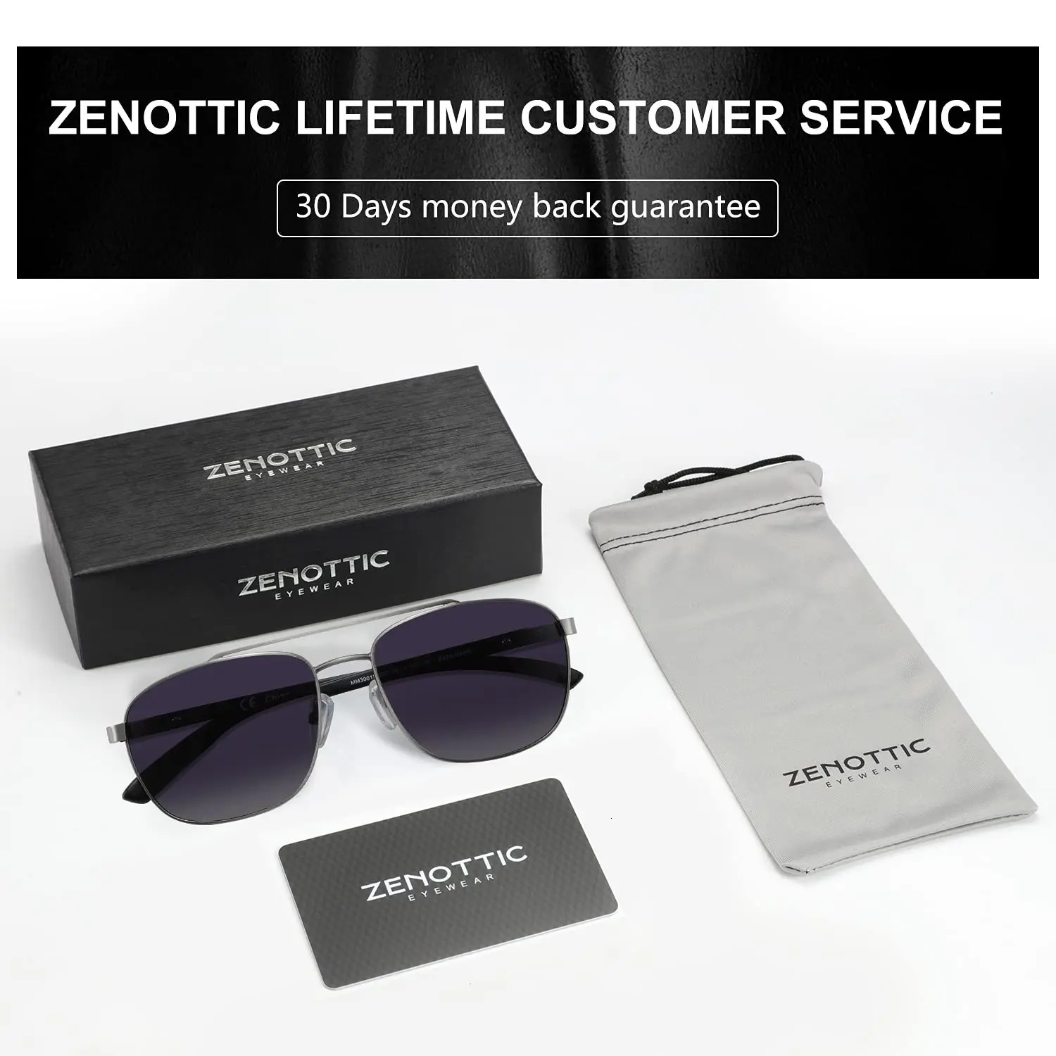 ZENOTTIC Mens Wood Polarized Sunglasses 100% UV Protection Fishing Driving Golf Sunshade Glasses 241106