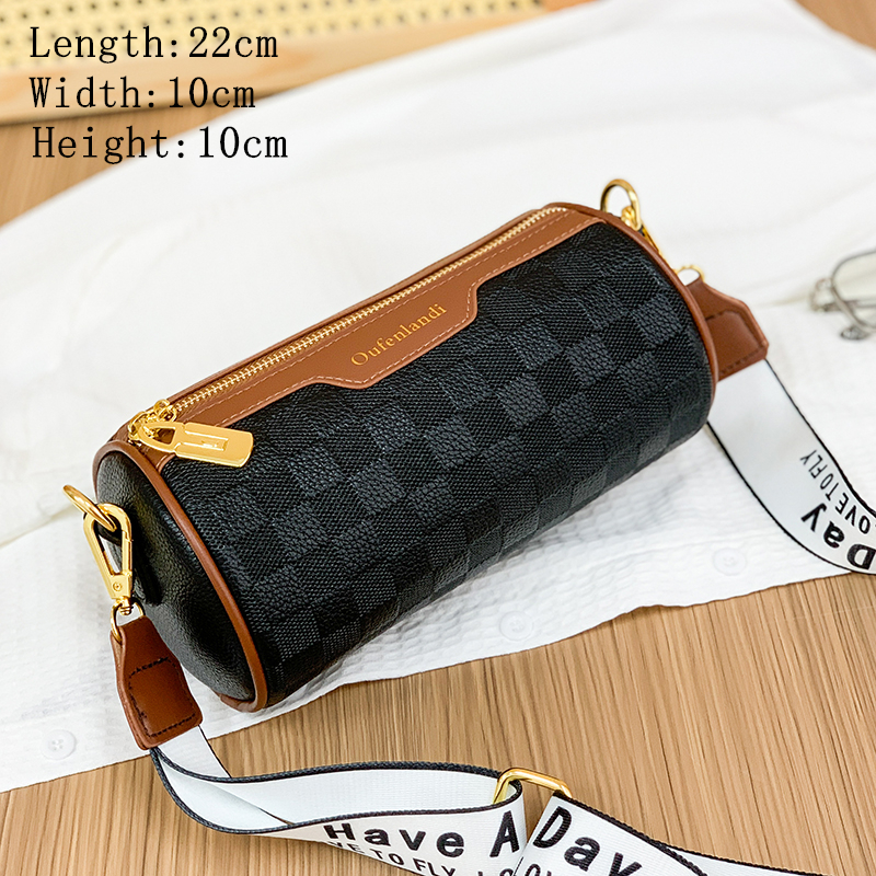 High Quality Leather Shoulder Messenger Bag For Women Fashion Cylinder Bag Luxury Female Handbag Ladies Crossbody Sac Purse New
