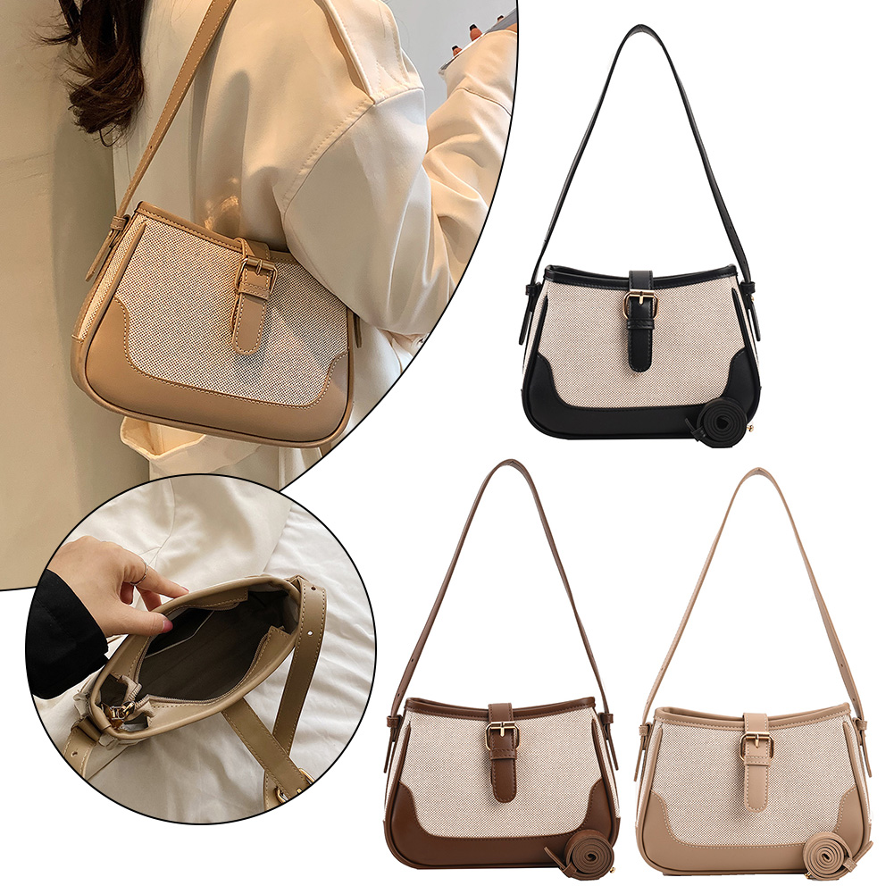 Women Leather Shoulder Bag Casual Fashion Tote Bag Versatile Armpit Sling Bag PU Crossbody Bag Daily Dating Purse