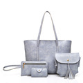 2021 new European and American fashion women's bag oil wax leather picture-mother bag four-piece single-shoulder messenger bag