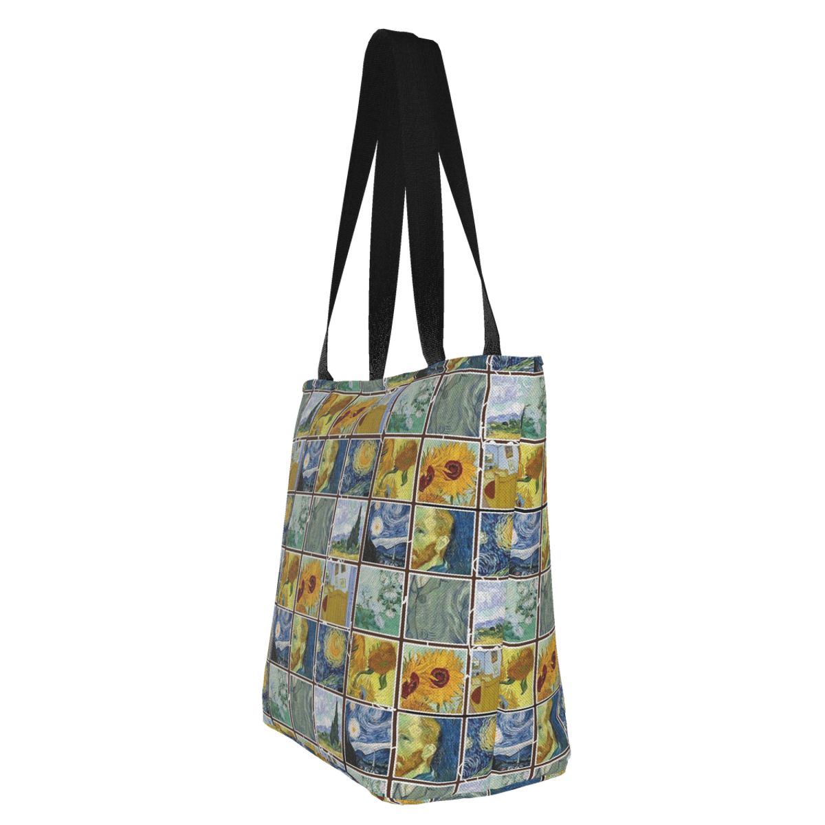 Eco Shopper Bag Women Casual Canvas Large Capacity Van Gogh Grocery Shopping Bag Daily Use Handbag Double Sided Shoulder Handbag