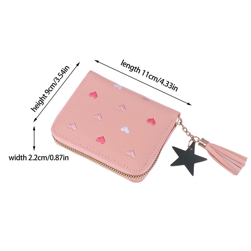 Women Small Ladies Mini Tassel Cute Girl Short Zipper Lovely PVC Leather Coin Purse Female Hand Wallet Y260206