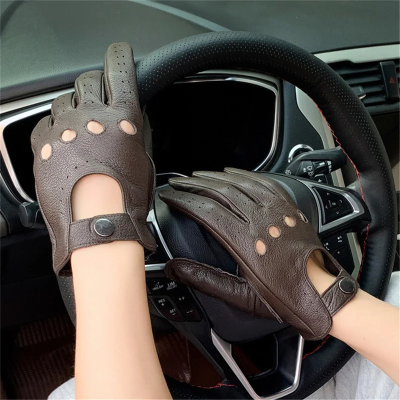 Free delivery motorcycle gloves mens leather sheepskin gloves protective gloves for driving and riding vintage bicycles 241106