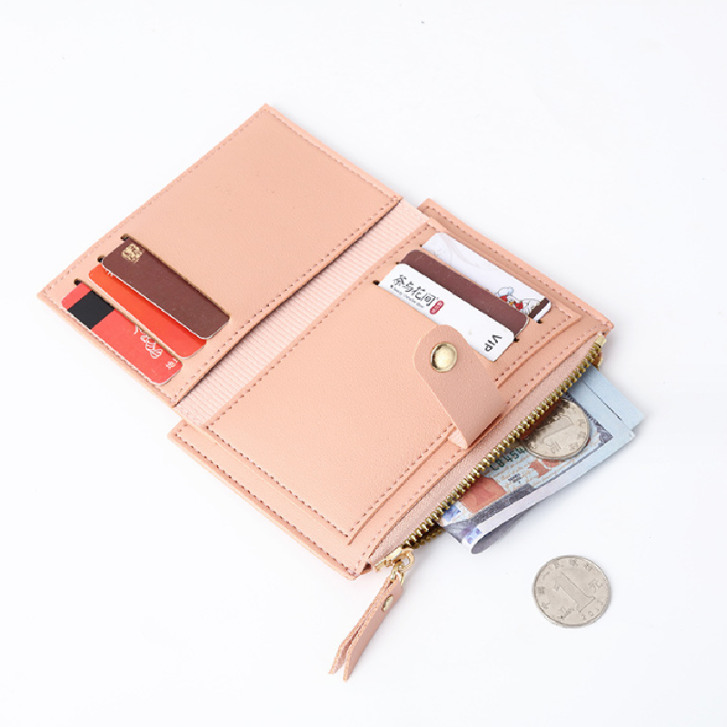 Women Men ID Card Holder PU Zipper Small Coin Purse Credit Card Holder Solid Color Business Card Case Business Card Holder