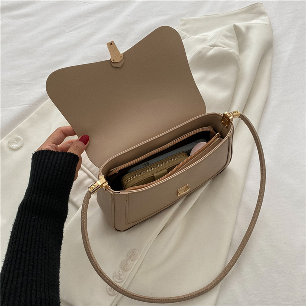 Women Versatile Armpit Bag PU Leather Minimalist Shoulder Bag Solid Color Leisure Underarm Bag Daily Bag for Ladies