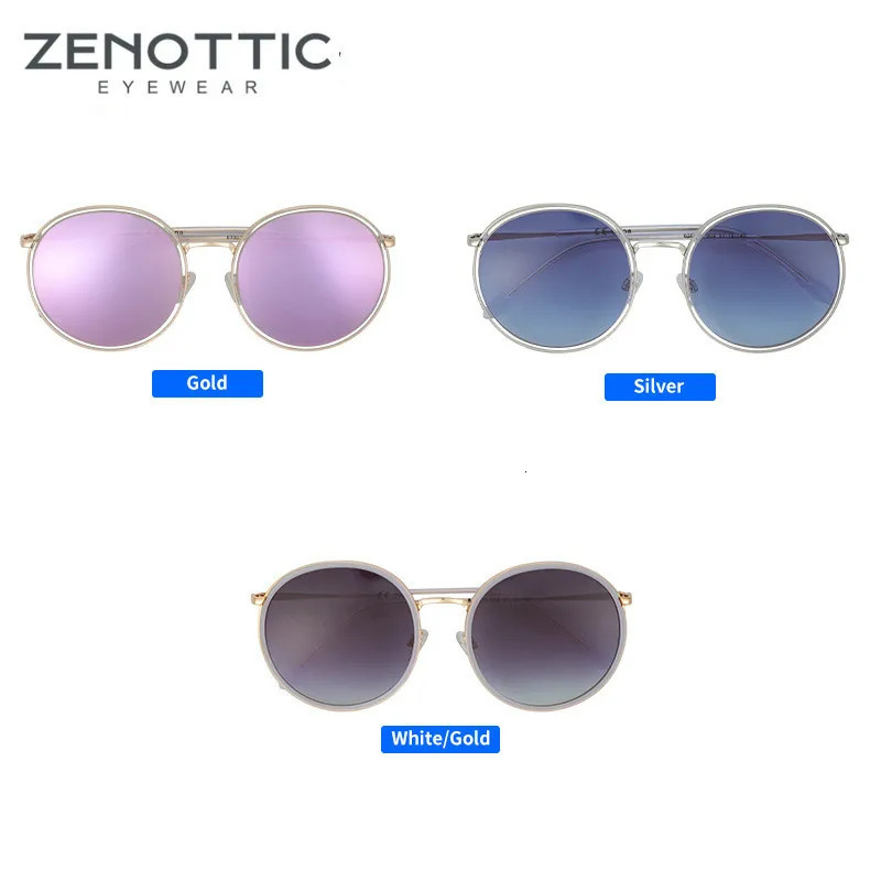 ZENOTTIC Acetic Acid Round Sunglasses Womens Anti Reflective Sunglasses Outdoor UV400 Driving Sunshade Glasses 241106