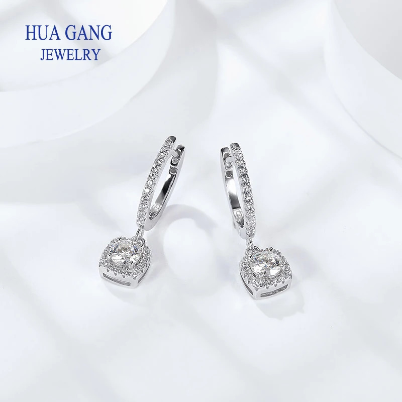 Womens Earrings Diamond Earrings S925 Pure Silver Jewelry Girl Valentines Day Wedding Gift 241106