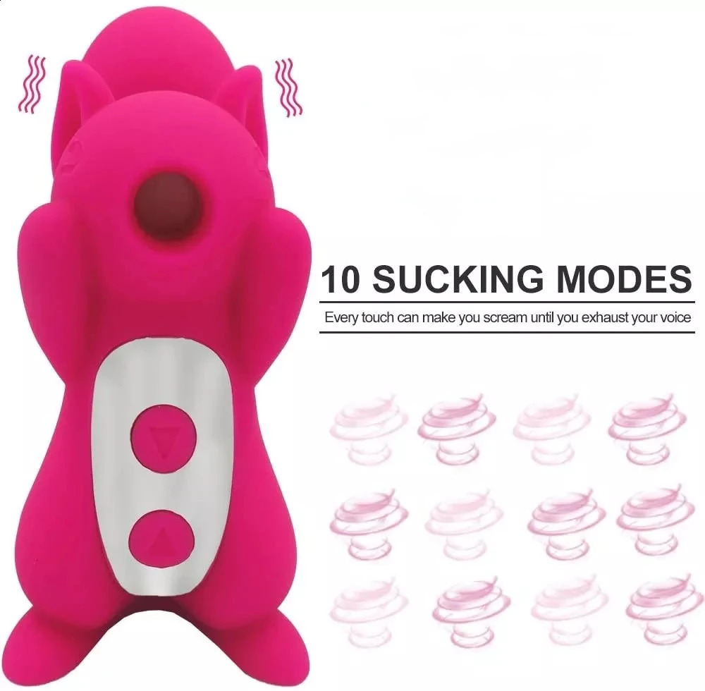 10 Modes Handhold Wireless Squirrel Clitoris Sucking Vibrator Nipple Vibrating Role Playing Massager Adult Sex Toys for Women 240401