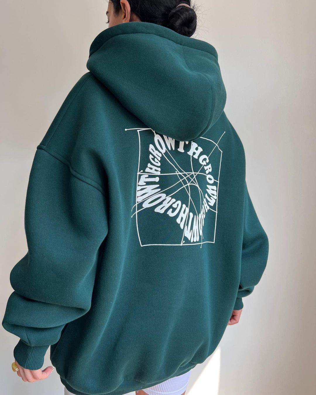 New women's casual and fashionable letter printed multifunctional top, long sleeved hooded sweater, designer trendy hoodie