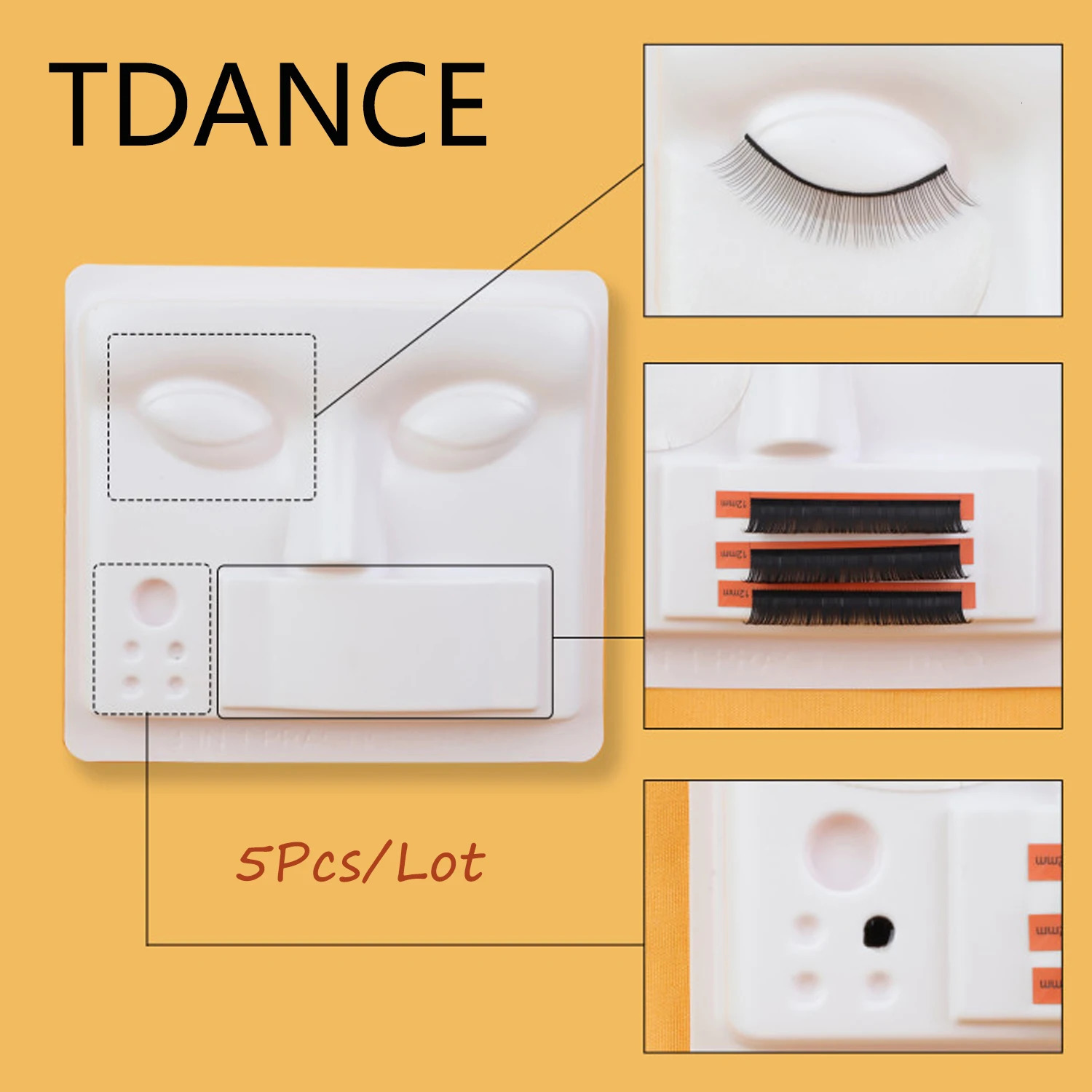 TDANCE 5Pcs False Eyelash Extension Template Transparent Shape Makeup Beauty Cosmetics Multi functional Display Tool 241107