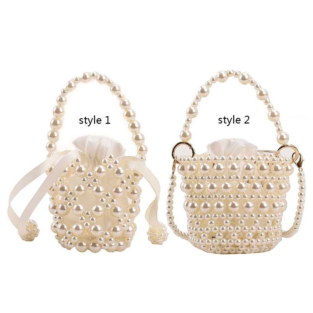 Pearl Handle Evening Dinner Bags Fashion Mini Wedding Clutch Casual Hand Beading Cute Holiday Gift Party Dinner