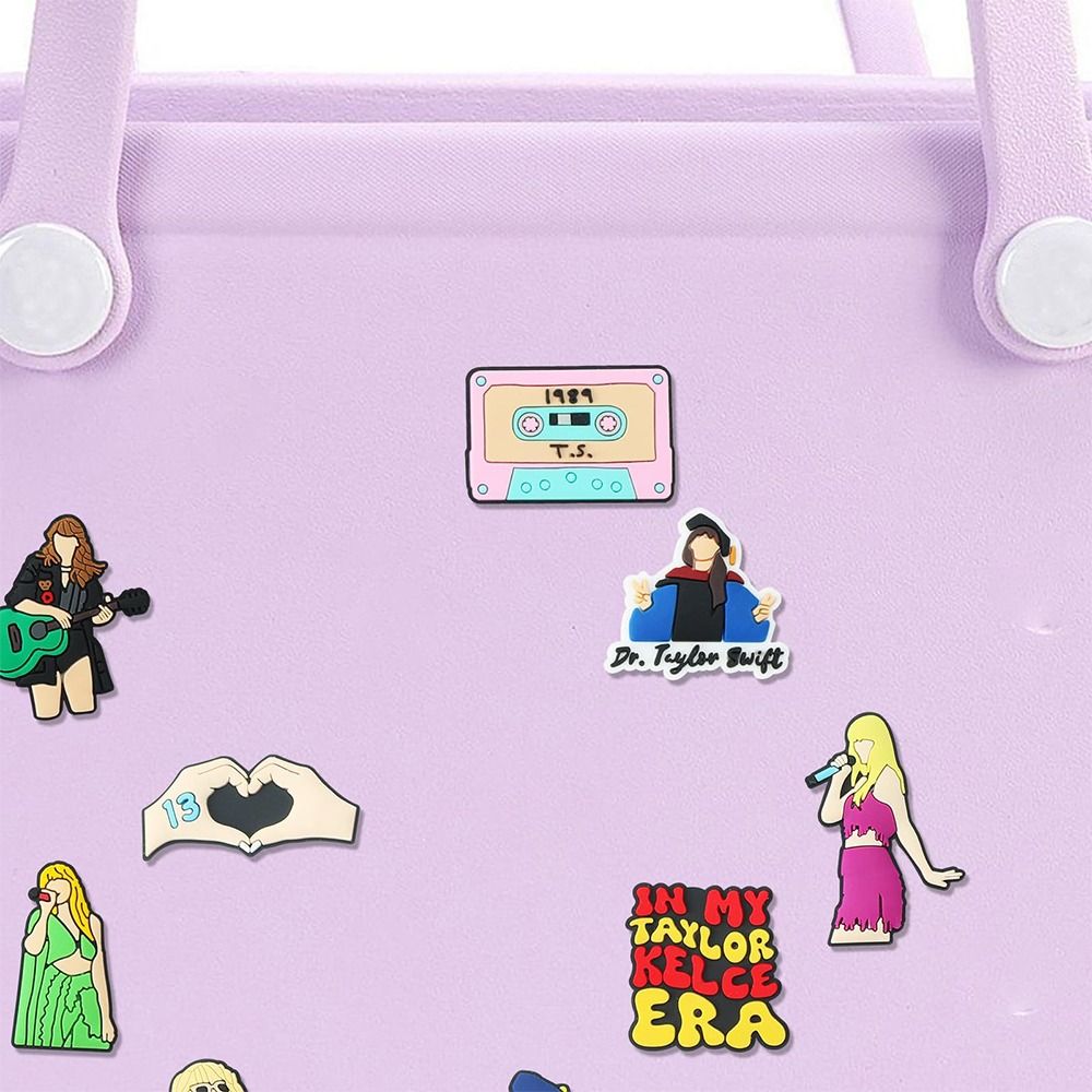 6/13PCS Colorful Charms for Bogg Bags DIY Handbag Beach Bag Accessories Charms Singer Rubber Beach Bag for Bogg Bag