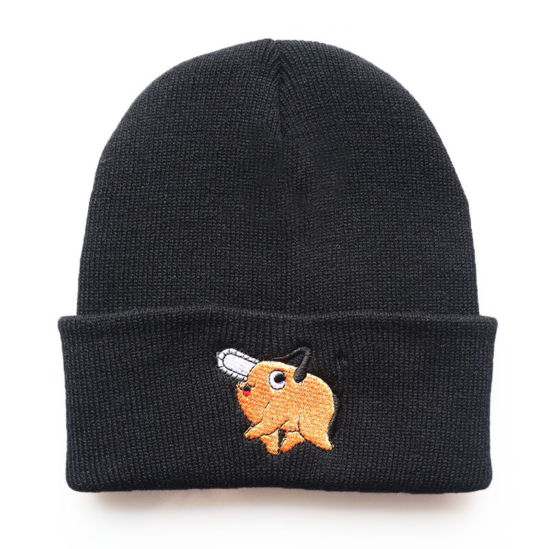 High quality design, men and women Anime cartoon Pochita embroidered knitted dog chainsaw man woolen hat