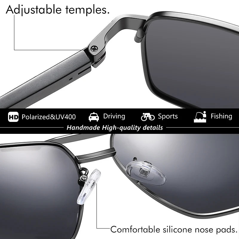 Square Mens Sunglasses Polarized UV400 Sunglasses Womens Driving Anti Glasses Fashion Sunshade Glasses 241106