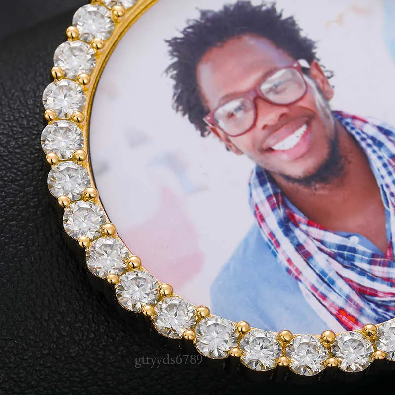 Necklaces Drop Shipping in Stock Hip Hop Jewelry Vvs Moissanite Photo Iced Out Sterg Sier Picture Pendant Necklace